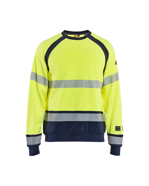 3088 Multinorm Sweatshirt Inherent - High Vis Geel/Marineblauw