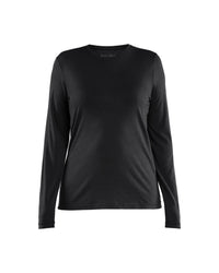 3539 Dames T-shirt met lange mouwen merinowol - Zwart