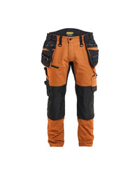 1970 STRIKER Werkbroek met stretch en afneembare gereedschapszakken - Roest/Zwart