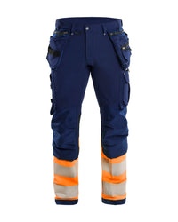 1993 High Vis werkbroek 4-weg-stretch met gereedschapszakken - Marineblauw/Oranje