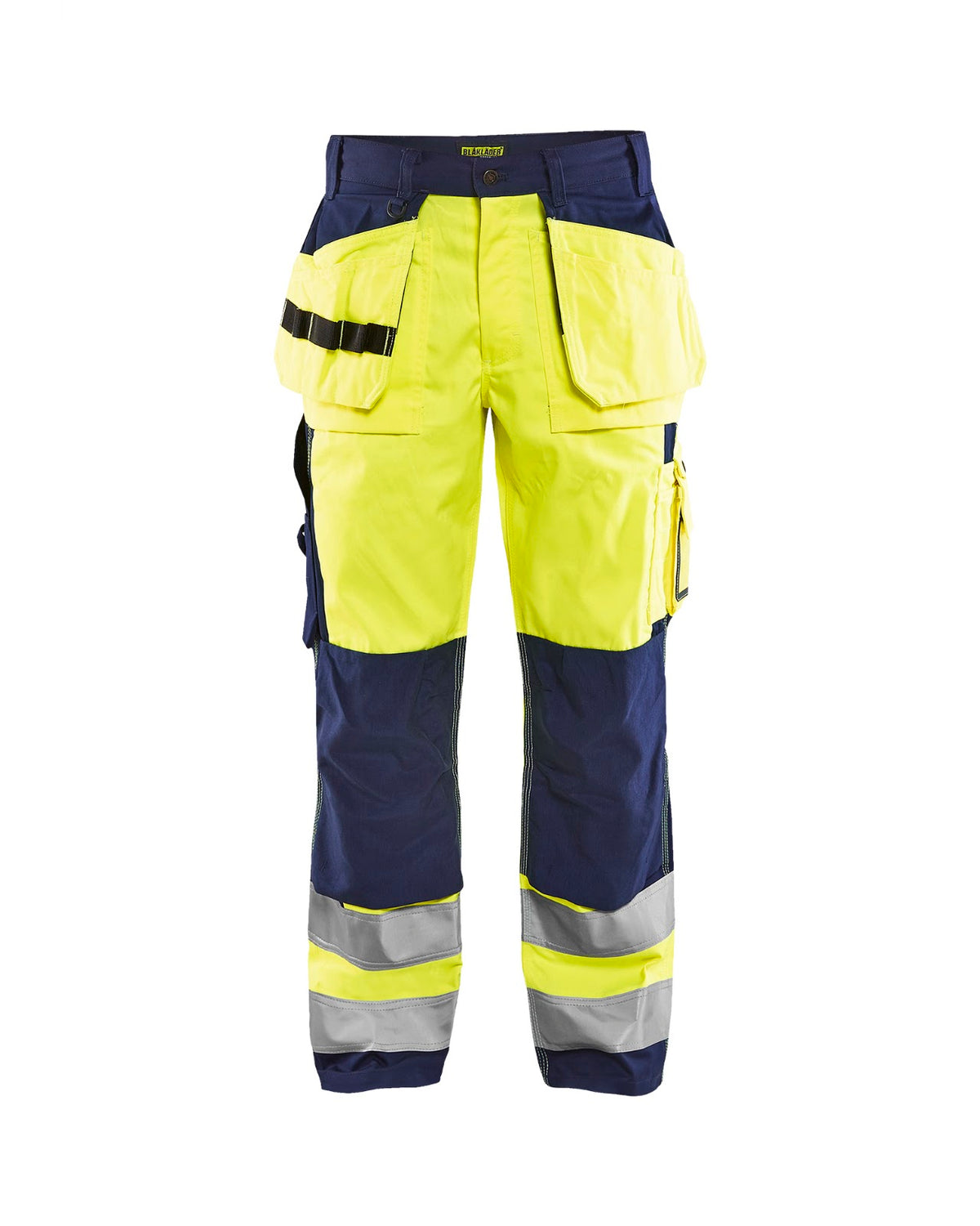 1533 High Vis werkbroek met gereedschapszakken - High Vis Geel/Marineblauw