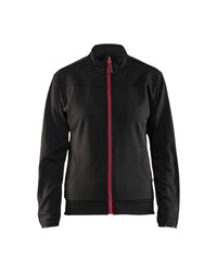 3394 Dames service sweatshirt met rits - Zwart/Rood