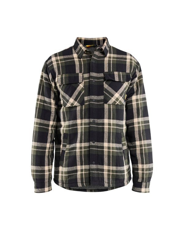 4704 Overhemd flanel gevoerd - Donker herfstgroen/Zwart