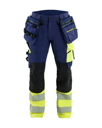 1145 ToolRig™  High Vis Werkbroek 4-weg stretch - Marine/High Vis Geel
