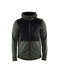 3540 Hooded sweatshirt met rits - Herfstgroen/Zwart