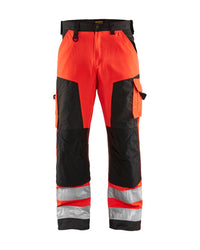 1566 High Vis Werkbroek - High Vis Rood/Zwart