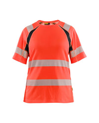 3503 Dames T-shirt High Vis - High Vis Rood/Zwart
