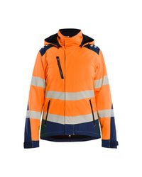 4401 Dames Softshell Winterjas High Vis - High Vis Oranje/Marineblauw