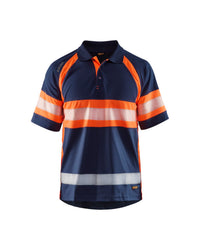 3338 UV-Poloshirt High Vis - Marineblauw/Oranje