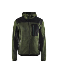 4930 Gebreid vest met softshell - Army groen/Zwart