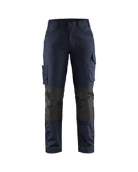 7195 Dames service werkbroek stretch - Donker marineblauw/Zwart