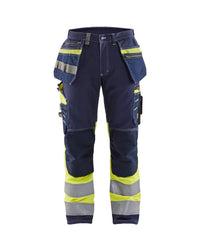 1794 High Vis werkbroek met stretch en gereedschapszakken katoen - Marine/High Vis Geel
