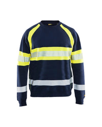 3359 Sweatshirt High Vis - Marine/High Vis Geel