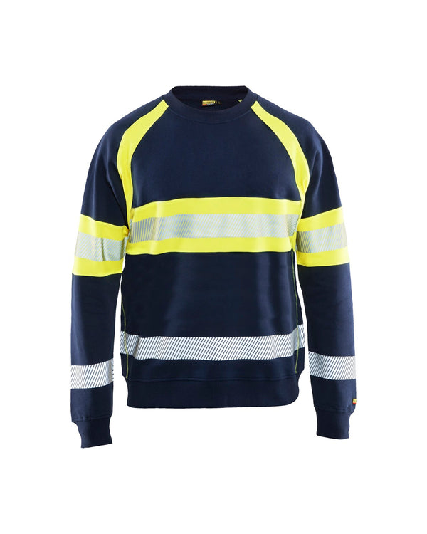 3359 Sweatshirt High Vis - Marine/High Vis Geel