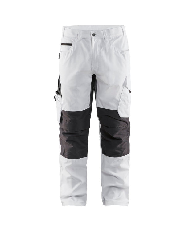 1095 Schildersbroek met stretch - Wit/Donkergrijs