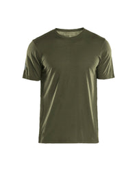 3536 T-shirt merinowol - Donker herfstgroen