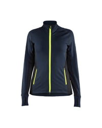 4745 STRIKER Dames fleecejack - Donker marineblauw/High Vis Geel
