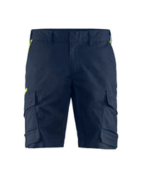 1446 Industrie short stretch - Donker marineblauw/High Vis Geel