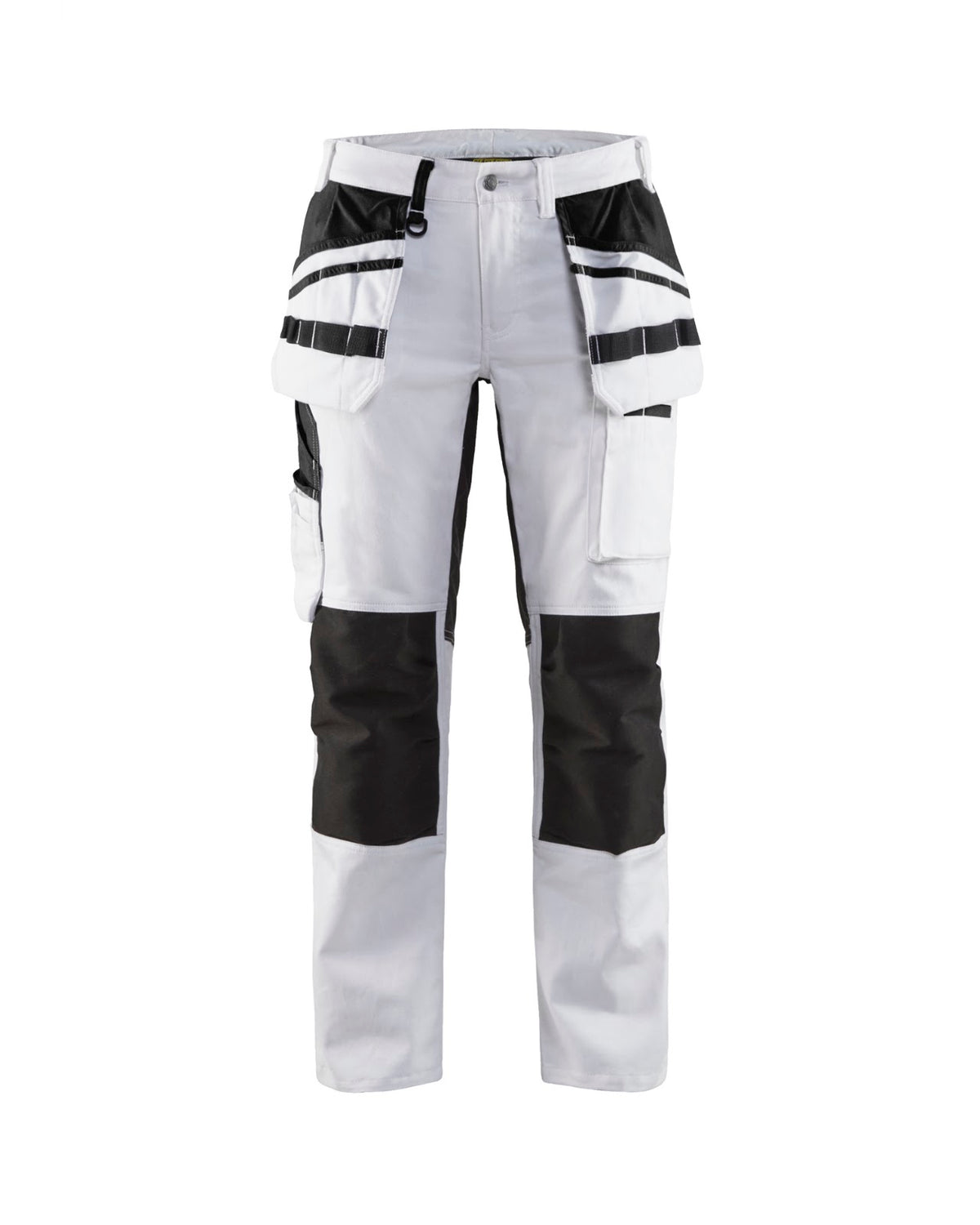 7910 Dames Schildersbroek met stretch en gereedschapszakken - Wit/zwart