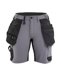 7124 Dames Short 4-weg stretch met afneembare gereedschapszakken - Medium grijs/Zwart
