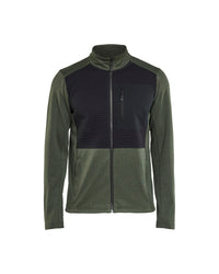 3548 Sweatshirt met rits - Herfstgroen/Zwart