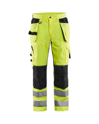 1565 High Vis Werkbroek met ventilatie en gereedschapszakken - High Vis Geel/Zwart
