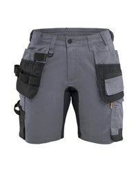 7133 Dames Short 2-weg stretch met gereedschapszakken - Medium grijs