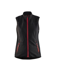 3851 Dames softshell bodywarmer - Zwart/Rood