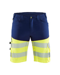 1541 High Vis Short met stretch - Marine/High Vis Geel