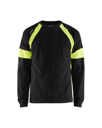 3520 T-shirt lange mouwen visible - Zwart/High Vis Geel