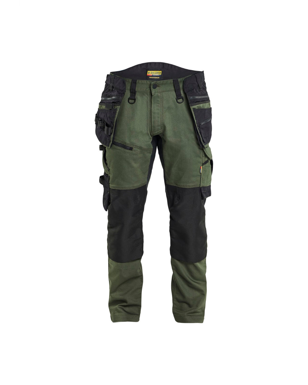 1970 STRIKER Werkbroek met stretch en afneembare gereedschapszakken - Donker herfstgroen/Zwart