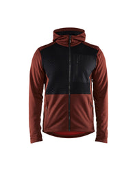 3540 Hooded sweatshirt met rits - Gebrand rood/Zwart