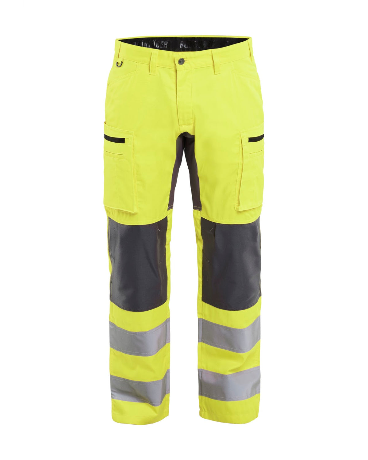 1585 High Vis werkbroek met stretch - HIgh Vis Geel/Medium grijs