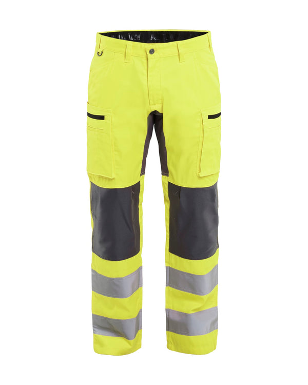 1585 High Vis werkbroek met stretch - HIgh Vis Geel/Medium grijs