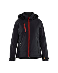 4751 Dames Lichtgewicht softshell jack gevoerd - Zwart/Rood