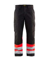 1564 High Vis Werkbroek - Zwart/High Vis Rood