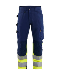 1708 High Vis werkbroek - Marine/High Vis Geel