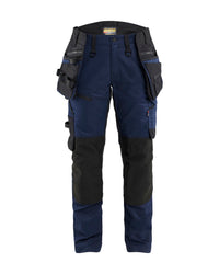 7170 STRIKER Dames werkbroek met stretch en afneembare gereedschapszakken - Donker marineblauw/Zwart