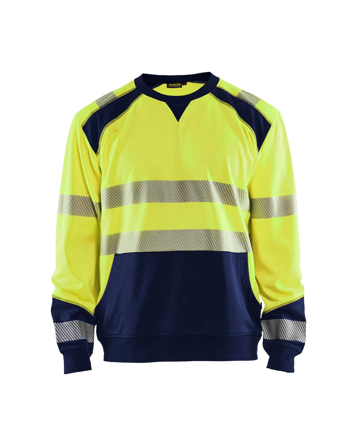 3541 Sweatshirt High Vis - High Vis Geel/Marineblauw