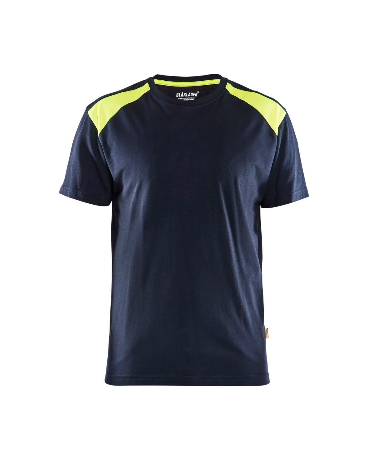 3379 T-shirt bi-colour - Donker marineblauw/High Vis Geel