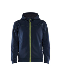 3363 Hooded sweatshirt met rits - Donker marineblauw/High Vis Geel