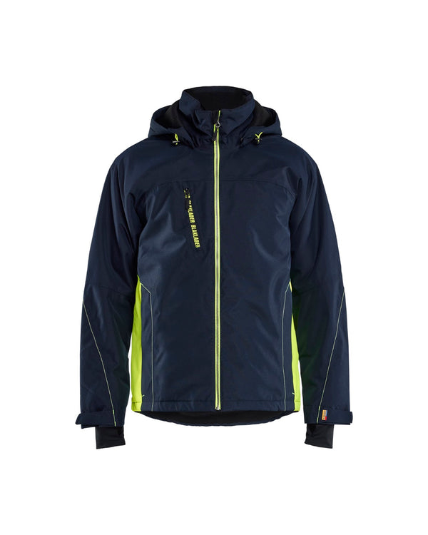 4890 Lichtgewicht winterjas - Donker marineblauw/High Vis Geel