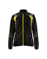 4973 Dames microfleecevest Visible - Zwart/High Vis Geel