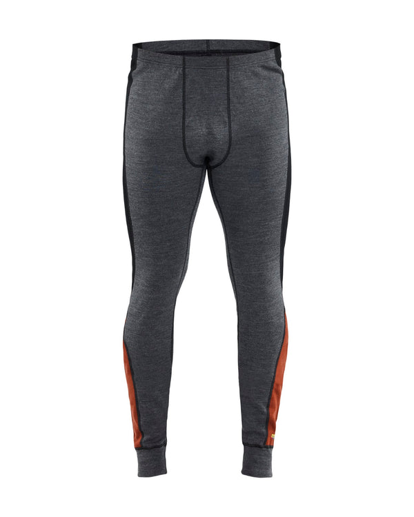 1845 Lange onderbroek merinowol XWARM - Medium grijs/Gebrand rood