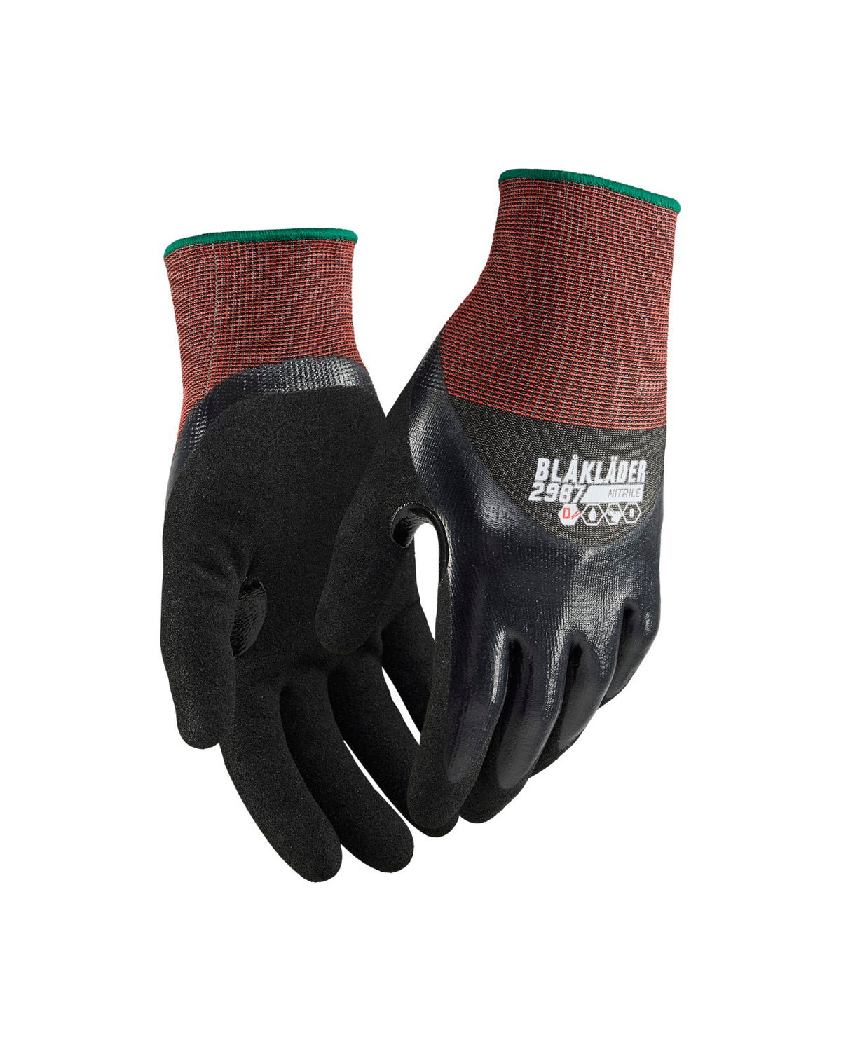 2987 Snijbestendige handschoenen D nitril-gecoat Touch waterdicht - Zwart