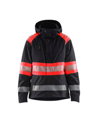 4430 Dames Shell jack High Vis - Zwart/High Vis Rood