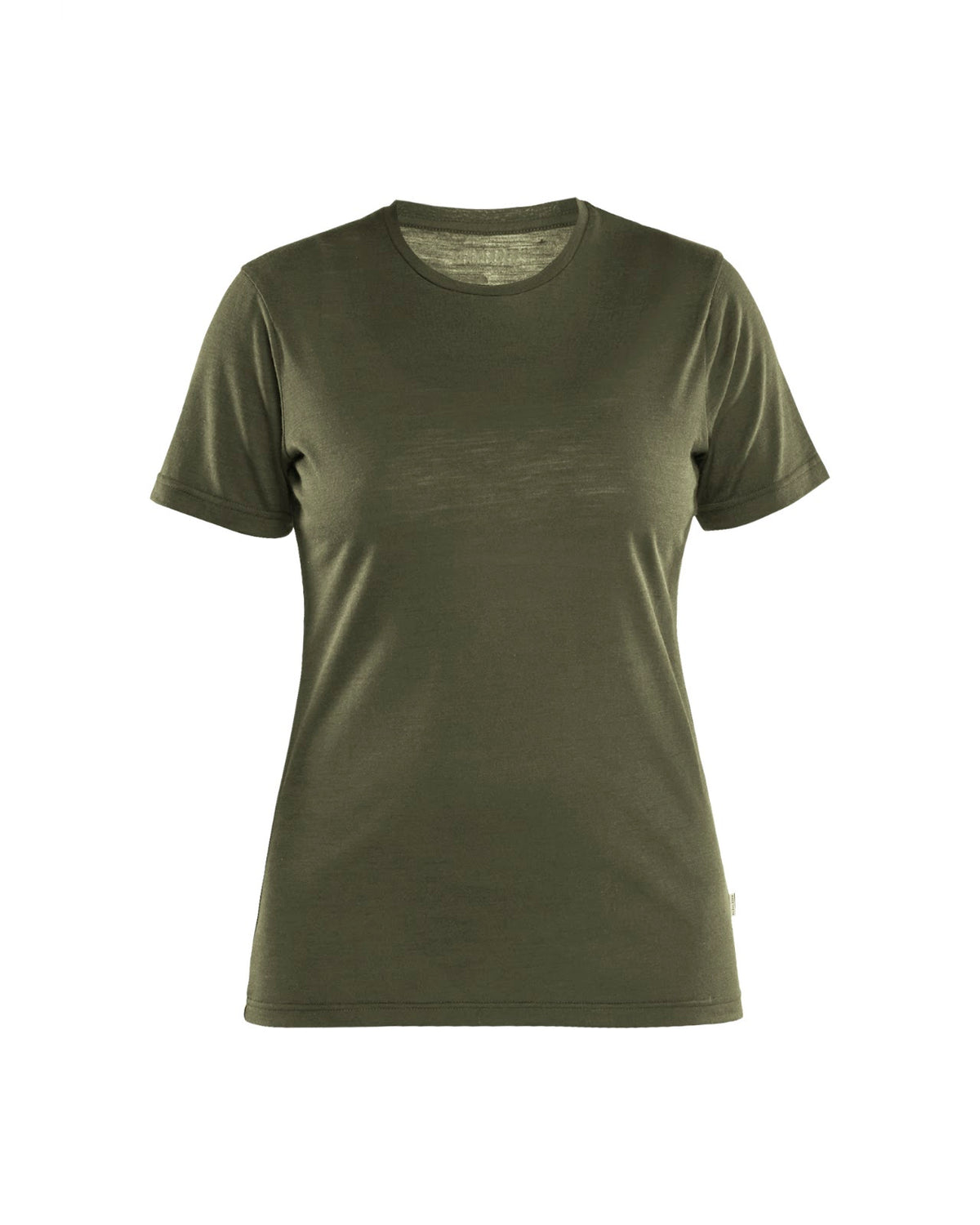 3537 Dames T-shirt merinowol - Donker herfstgroen