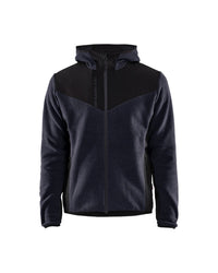 5940 Gebreid jack met softshell - Donker marineblauw/Zwart