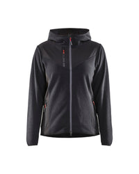 5941 Dames Gebreid jack met softshell - Donkergrijs/Zwart