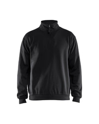 3587 Sweatshirt met halve rits - Zwart